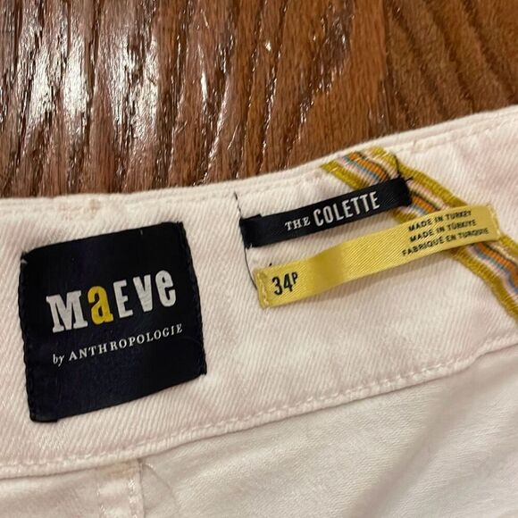 Anthropologie the Colette white crop wide leg jeans size 34p - Picture 6 of 13